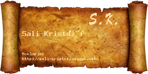 Sali Kristóf névjegykártya