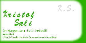 kristof sali business card